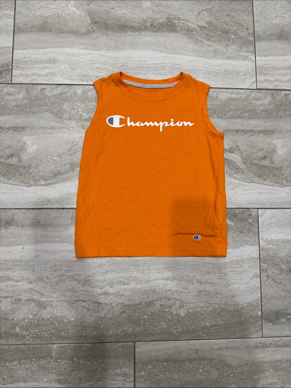 Champion Orange Boys' Tank with White Logo